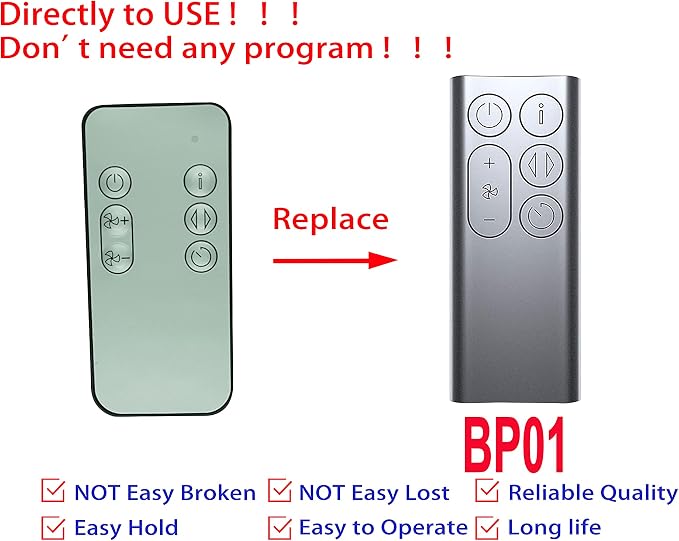 Replacement Remote Control for Dyson BP01 Pure Cool Me Air Purifier - Image 2