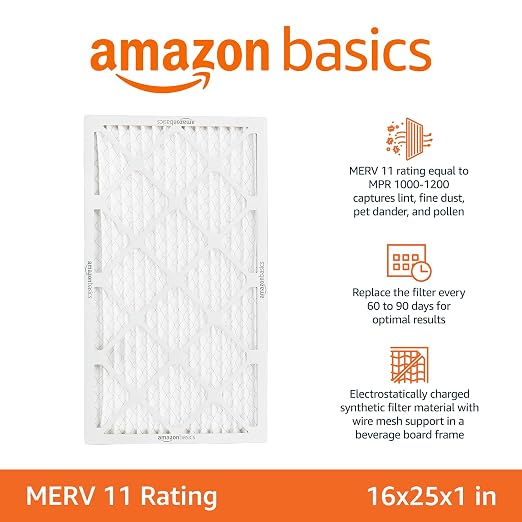 Amazon Basics 16x25x1 Air Filter 6-Pack, MERV 11 Electrostatic AC Furnace - Image 2
