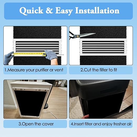 Activated Carbon Air Filter Sheet 16"x48" – Cut to Fit Charcoal Air Filter - Image 7