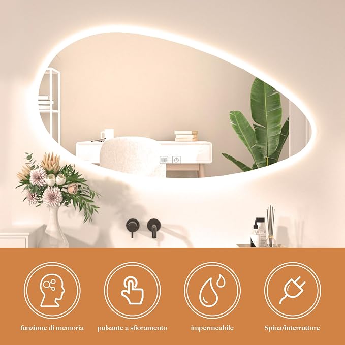 500 X800 mm Illuminated Backlit LED Bathroom Mirror, Wall Mounted Multifunction - Image 4