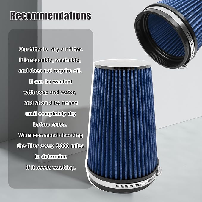 RYANSTAR RACING 152mm 6" High Flow Round Tapered Cone Closed-Top Washable - Image 6