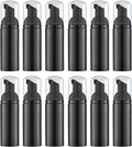 Lil Ray 2 Oz Empty Black Foam Pump Bottle, Foamer Soap Dispenser for Lash Shampoo, Hand Soap, Foaming Cleaner(Black Pump, 12 PCS)