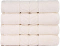 BAGNO MILANO Organic Turkish Cotton Bath Towels, Luxury Jacquard Collection, Certified Organic Highly Absorbent, Soft-Plush Towel Set (Cream, 4 Pcs Hand Towel Set)