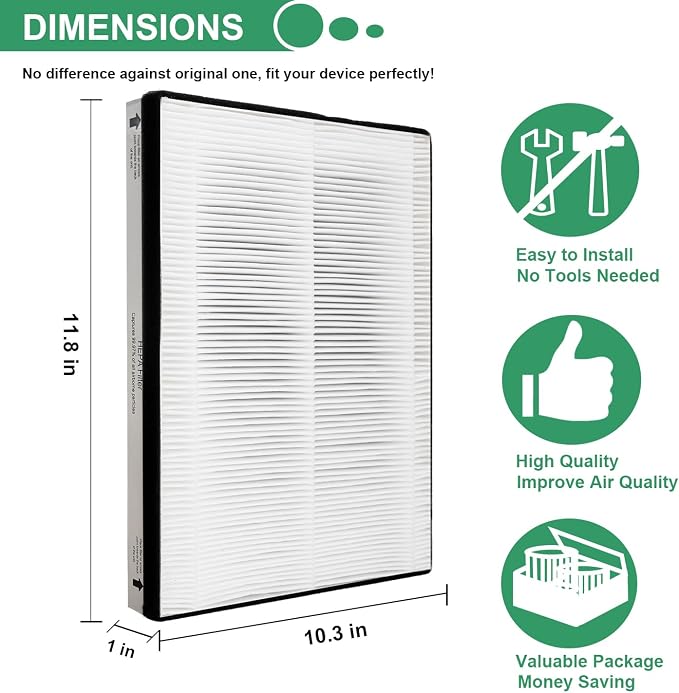 MD1-0022 True HEPA Filter with MD1-0023 Activated Carbon Pre-filter, Compatible - Image 4
