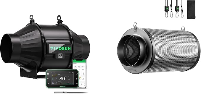 VIVOSUN AeroZesh T4 Inline Duct Fan and 4 Inch Air Carbon Filter Smelliness by Unknown