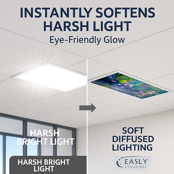 2 Pack Fluorescent Light Covers 4x2 ft Magnetic Light Covers - Image 2