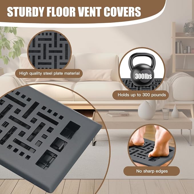 4X10 Inch Floor Vent for Room 2 Packs Floor Grates Heavy Duty Walkable Steel - Image 3