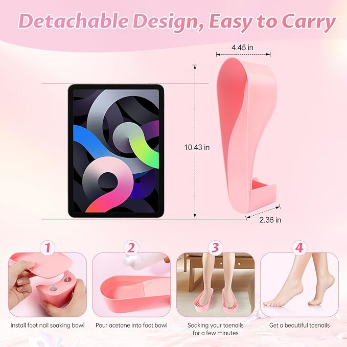 Yokilly Toe Nail Soaking Bowl, 2 PCS Toenails Soak Off Bowl, Shoe Design Foot Bath Soak Tub Bowl, Acetone Proof Pedicure Foot Spa Nail Soaker Bowl(Pink)