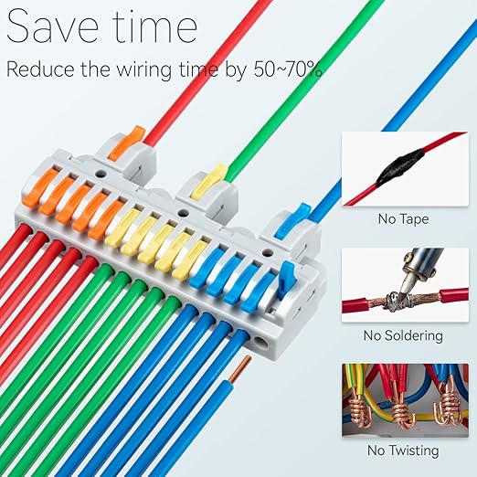 4pcs DIN Rail Terminal Blocks, DIY Splicing Wire Connectors - Image 2