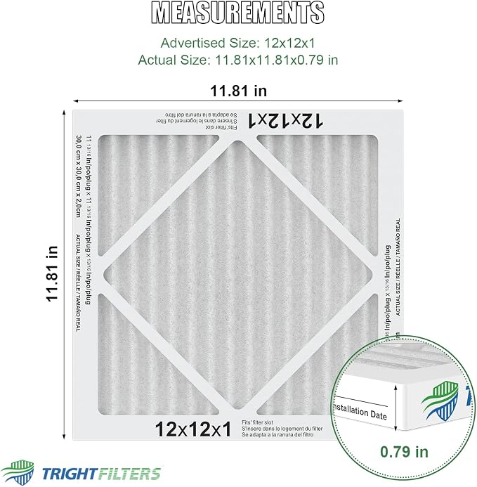 12x12x1 Air Filter 4 Pack, MERV 8 Pleated Dust Defense Air Filters Replacement - Image 2