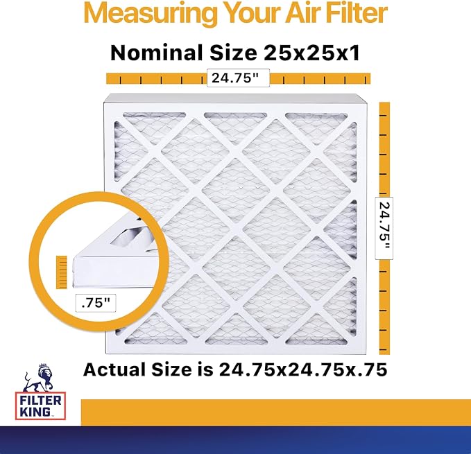 Filter King 25x25x1 Air Filter | 4-PACK | MERV 13 HVAC Pleated A/C Furnace - Image 2
