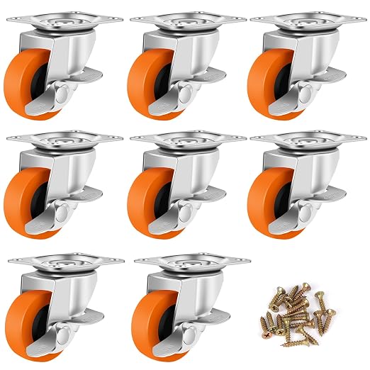Caster Wheels, 3 Inch Casters Set of 8, Heavy Duty Caster by BOSGEOT