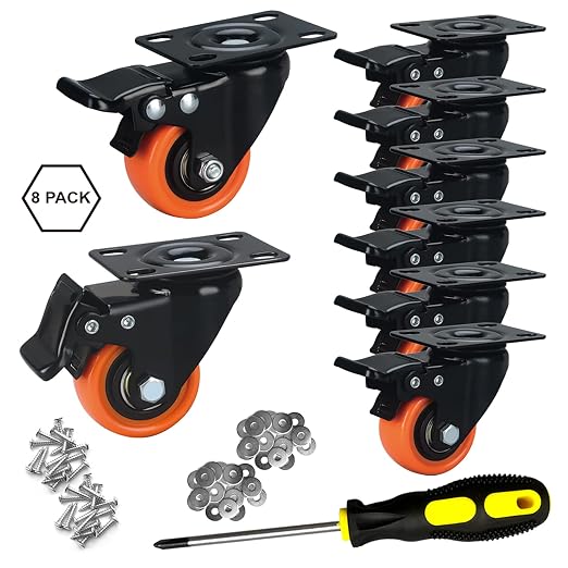 2" Caster Wheels Set of 8, Heavy Duty - Image 2