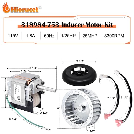 Hiorucet 318984-753 Inducer Motor Assembly - Image 2