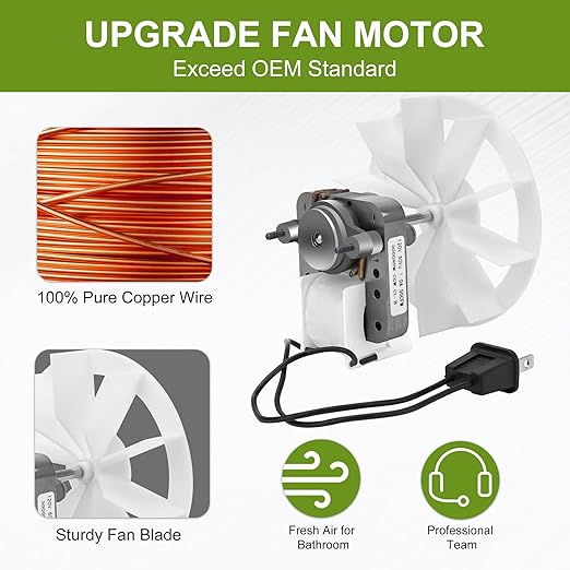 Upgrade S97012038 bp27 Bathroom Exhaust Fan Motor Kit 50CFM 120V Replacement Fit - Image 4
