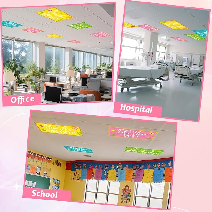 6PCS Fluorescent Light Covers for Classroom Ceiling Light 4x2ft Magnetic Lights - Image 7
