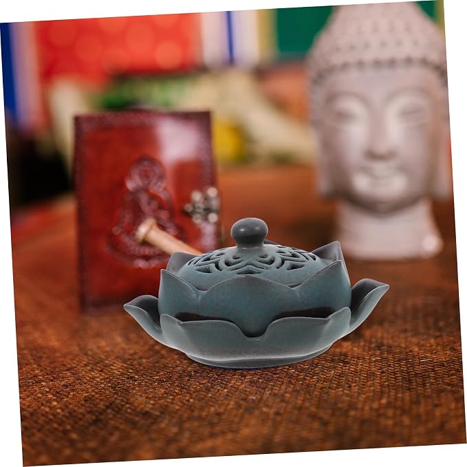 Vintage Ceramic Lotus Incense Holder Aroma Burner - Image 5