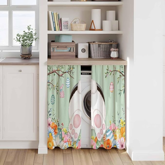 Easter Kitchen Curtains 54 Inch Long 2 Panel Set, Rod Pocket Window Curtains - Image 7