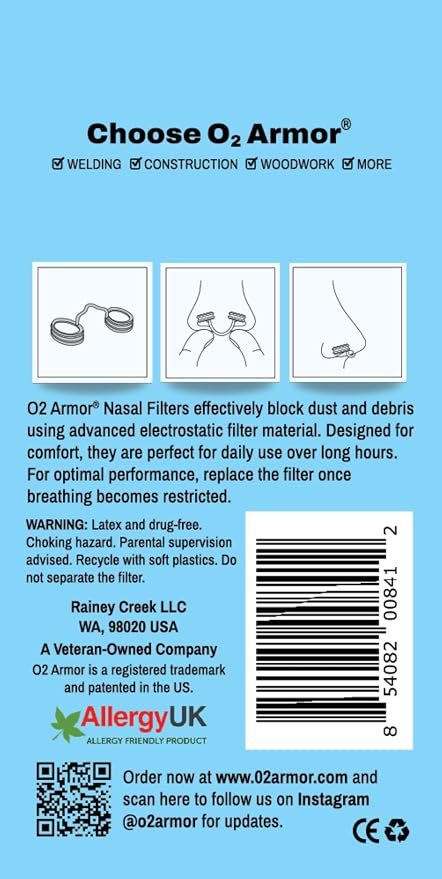O2 Armor Nose Filters for Welders & Allergies - Image 6
