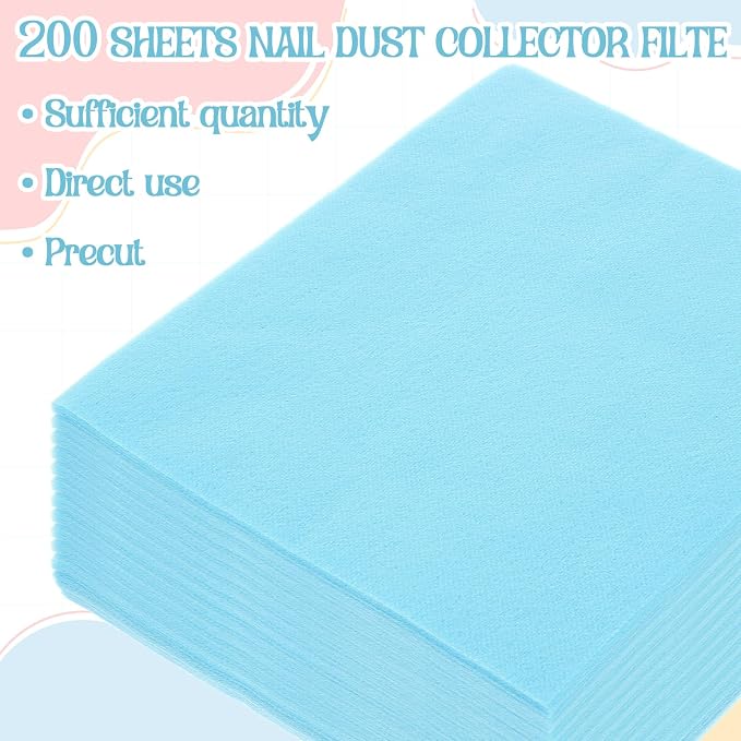 900 Sheets Nail Dust Collector Filter Paper, Disposable Dust Collector Sheet - Image 3