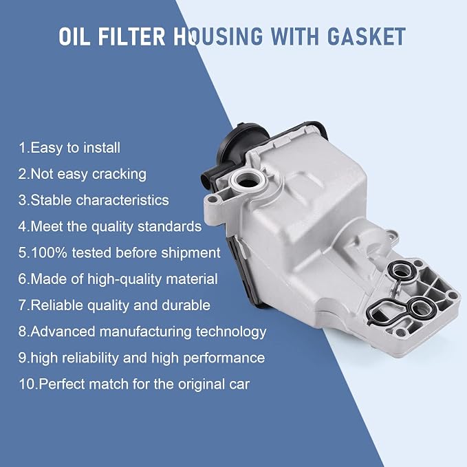 Oil Filter Housing with Gasket for 2004-2016 Volvo C30 C70 S40 S60 V50 V60 XC60 - Image 2