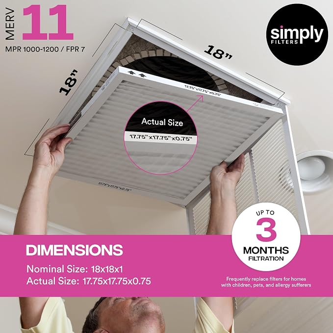 Simply 18x18x1 Air Filter, MERV 11, 12 Pack, - Image 3
