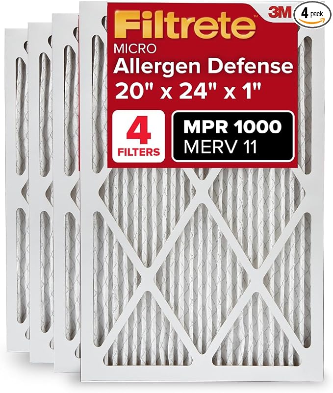 Filtrete 20x24x1 AC Furnace Air Filter, MERV 11, MPR 1000, Micro Allergen by Filtrete