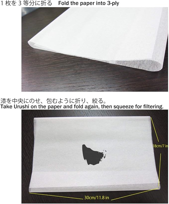 Yoshino Japanese Filter Paper for Urushi Lacquer from Japan 100-sheets - Image 3