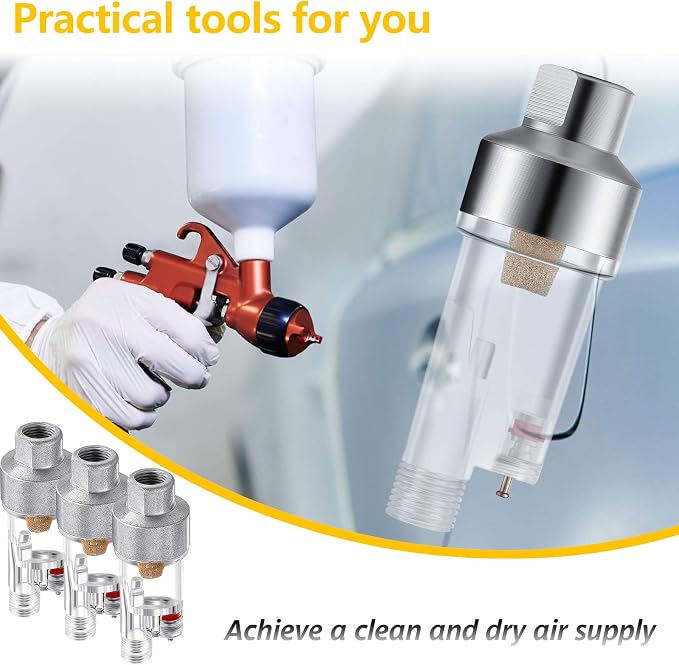 Honoson 6 Pcs 3 Pcs Airbrush in-line Water Trap Mini Air Filter Connect - Image 6