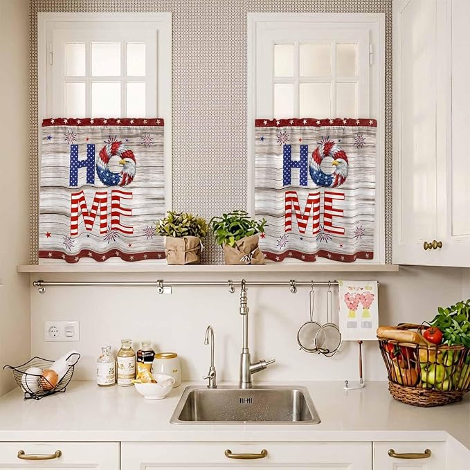 4th of July Kitchen Curtains Set 3 Piece - Image 7