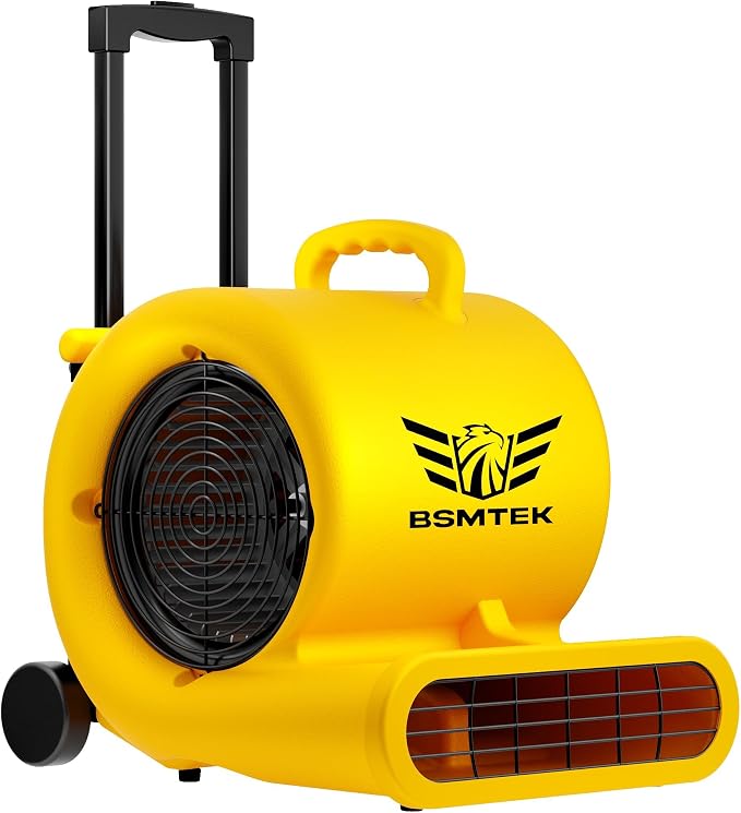 2500-5000 CFM 1HP Air Mover Blower Fan, Floor Blower Dryer, 3 Speeds, 4 by BSMTEK