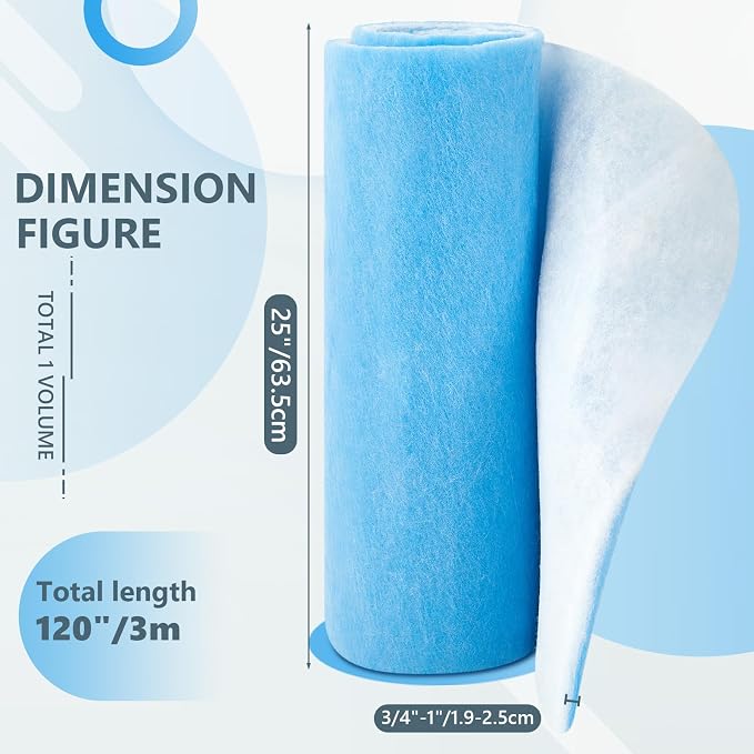 Buryeah 2 Rolls of 120 Inch Air Vent Filters Blue and White, DIY Size Filter - Image 2