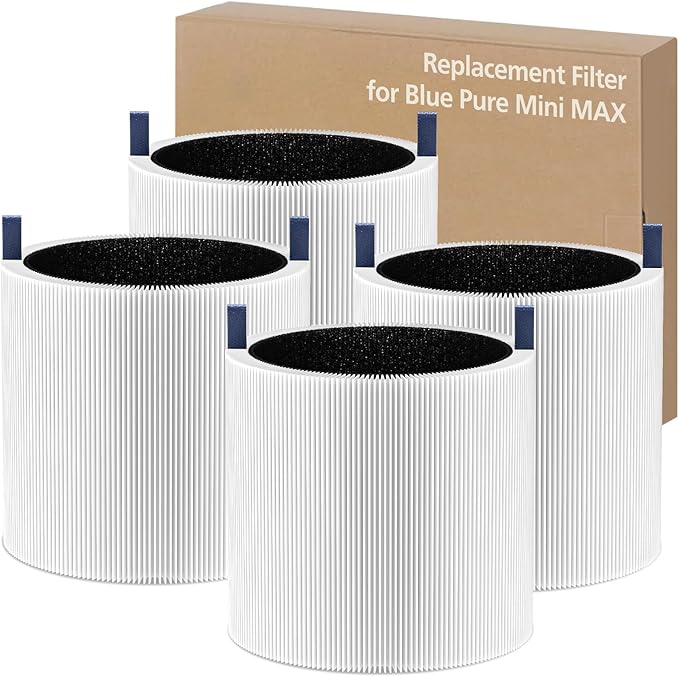 4 Pack Mini Max Air Filter Replacement, FMINI Filter Compatible by WILERDA