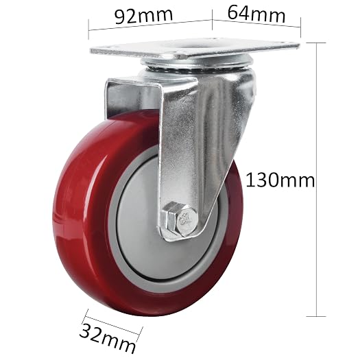 Finnhomy 4” Swivel Casters Wheels Set of 4 Plate Casters Heavy Duty Premium - Image 3