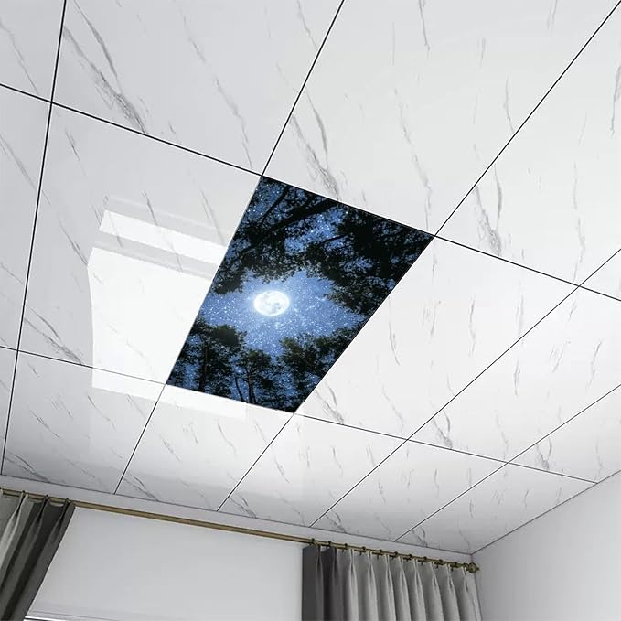 2 Pack Fluorescent Light Covers 4 X 2 Feet Night Forest Magnetic Light Cover - Image 7