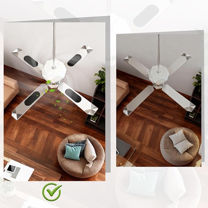 40 Pack Ceiling Fan Filters for Blades, Dust Catcher Activated Coconut Carbon - Image 5