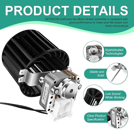 AMI PARTS Upgraded S97009796 Bathroom Fan Motor Blower Assembly Fit - Image 3