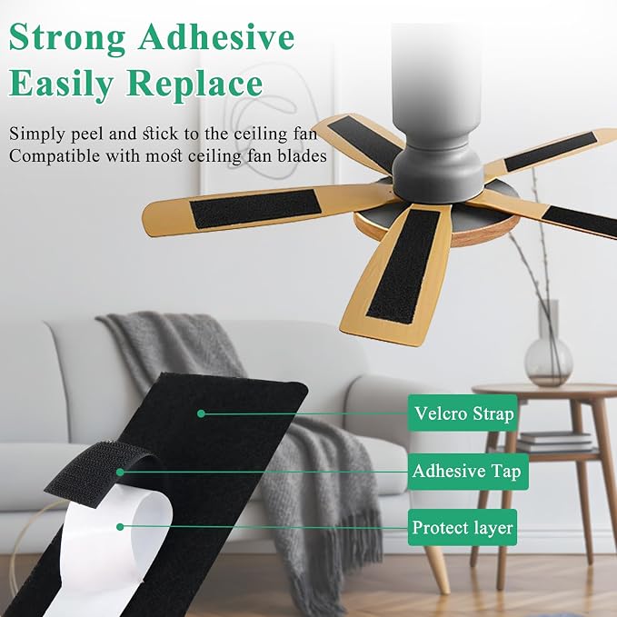 40 Pcs Ceiling Fan Filters for Blades, Fan Air Purifier Pads - Image 6