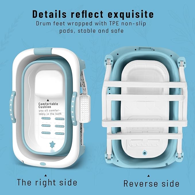 Portable Bathtub Foldable Bathtub for Adults, 39 Inch Small Tub with Ergonomic Seat & Massage Roller, Ice Bath Tub for Shower, Sitz Bath, Ice Baths Freestanding Bathtubs for Bathroom Grey