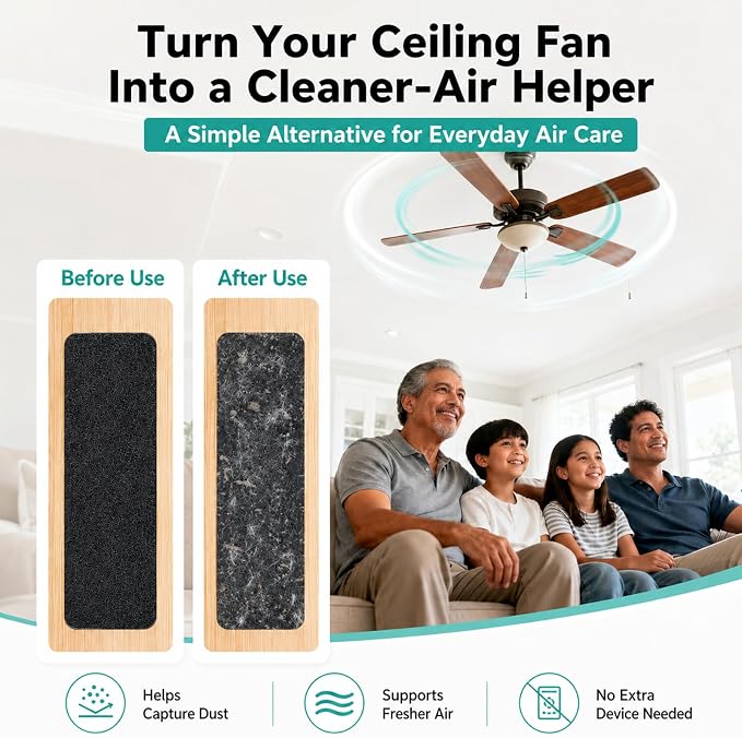 5 Pack Ceiling Fan Filters for Blades, Fan Air Purifier Pads - Image 6