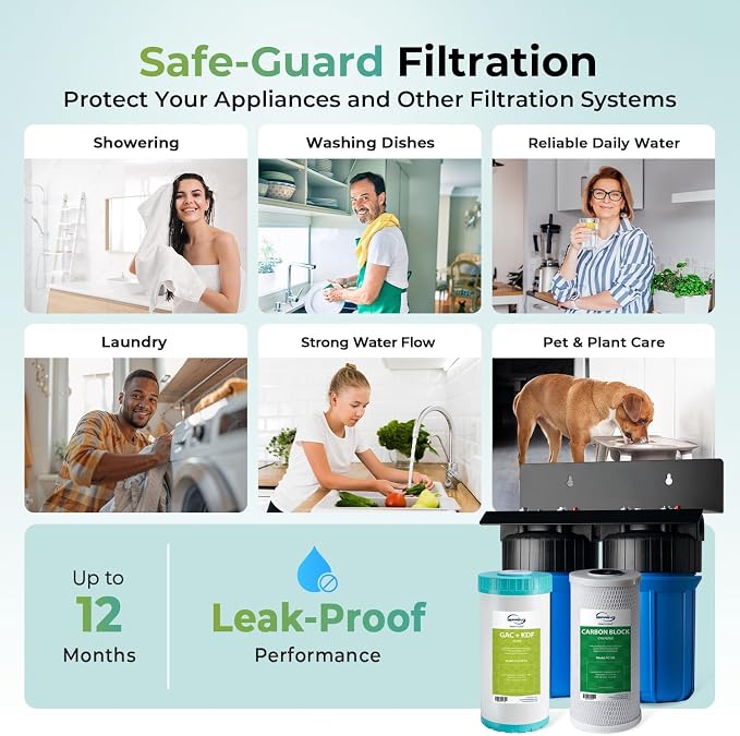 iSpring WGB21B-KS+AHPF12MNPT16X2 2-Stage Whole House Water Filtration System w/ - Image 6