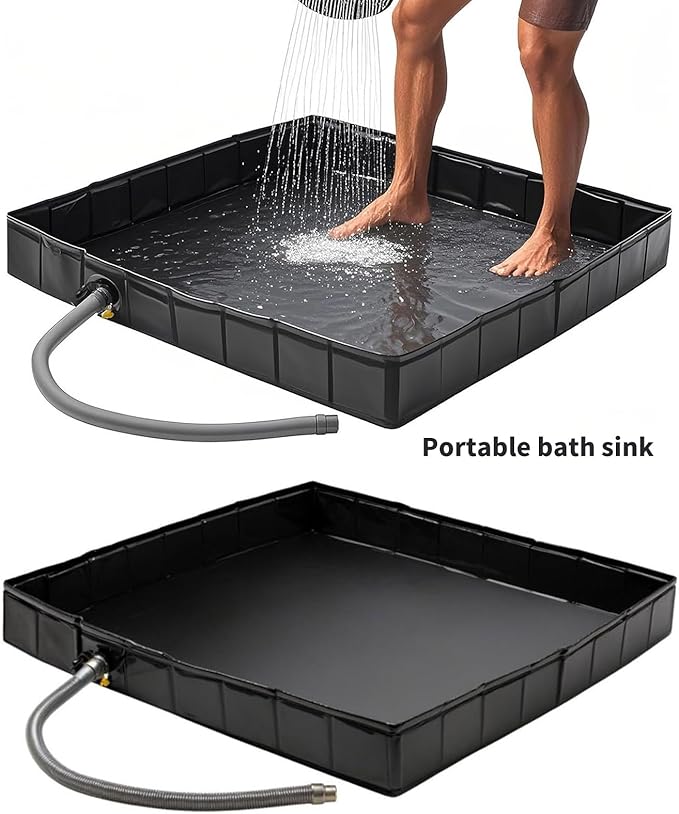 Outdoor Shower Base Portable Shower Floor Outdoor Shower Pan for Outdoor Camping Beach Portable Shower Stall