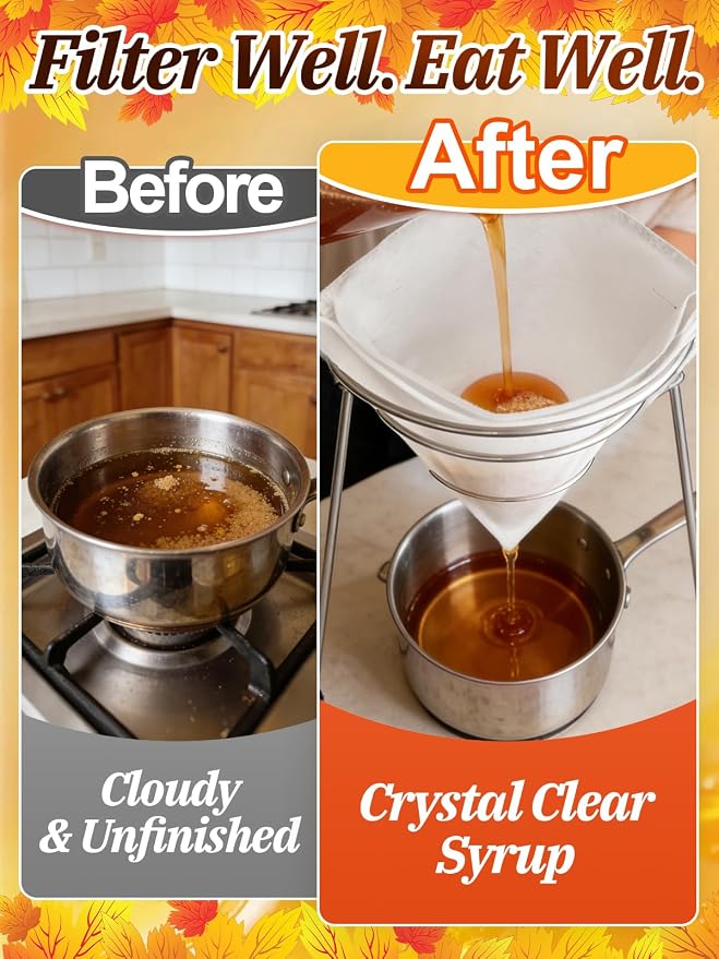6pcs 2.3 Quart Maple Syrup Filter Cone Set - Image 2