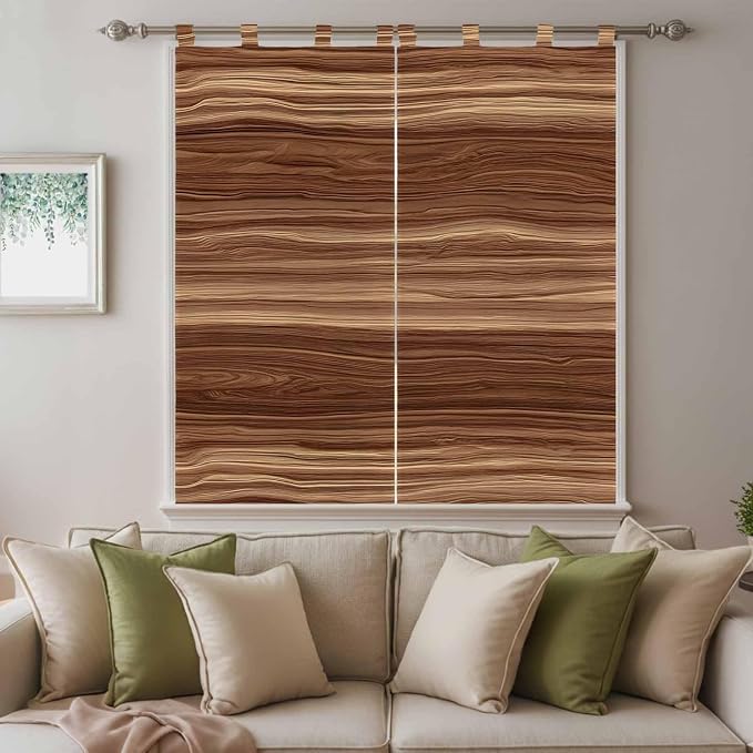 Brown Western Bedroom Curtains 72 Inch Length, Window Curtains Tab Top - Image 9