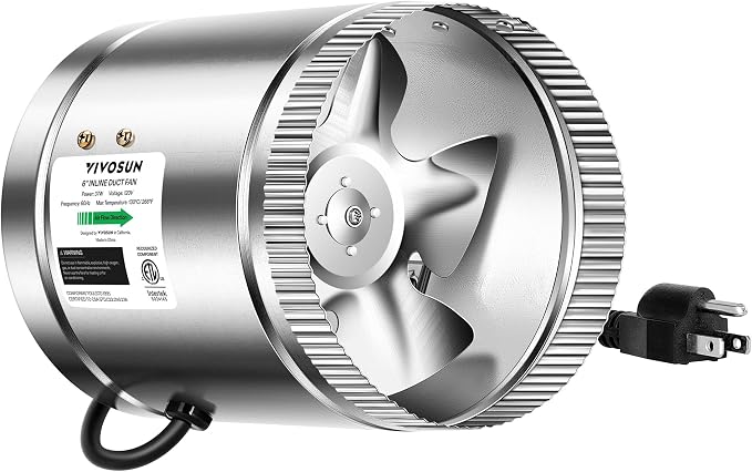 VIVOSUN 6 Inch Inline Duct Fan 240 CFM, HVAC Exhaust Ventilation Fan by Unknown