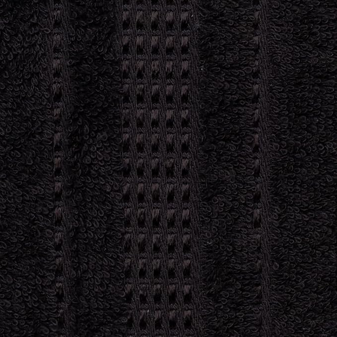 Melissa Linen, 8 Piece Towel Set, 2 Bath Towel 2 Hand Towel 4 Fingertip Towels, Cotton Towels for Bathroom and Kitchen, Absorbent, Quick Dry, Durable and Soft, Jet Black