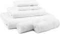 EastNBlue Lara Premium Towel Set 6 Piece - Soft & Highly Absorbent Bathroom Towel Set, 100% Luxury Turkish Cotton, Flannel Bath Towels, 1 Bath Towel, 1 Hand Towel, 4 Washcloths - White