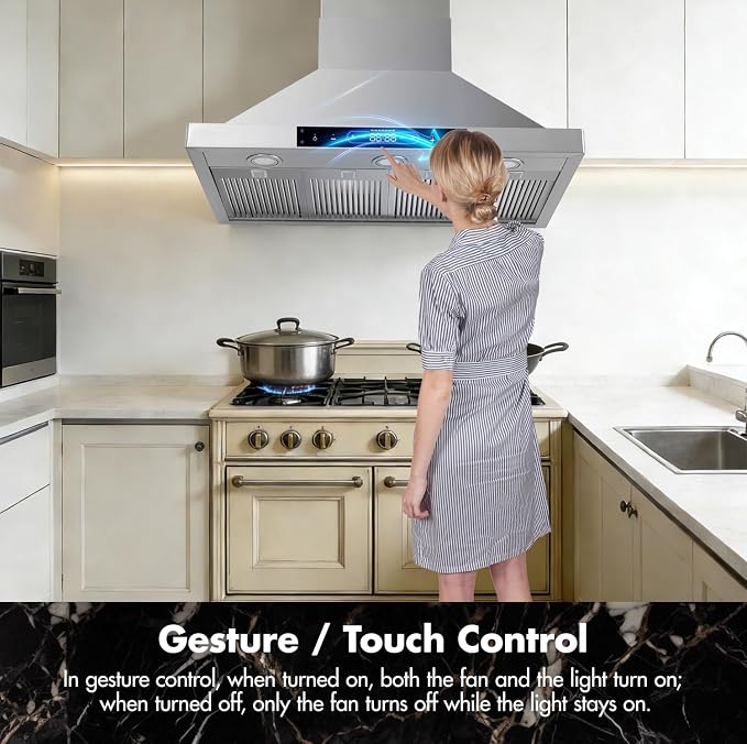 48 inch Wall Mount Range Hood Vent Convertible Vent 800CFM Stainless Steel - Image 5