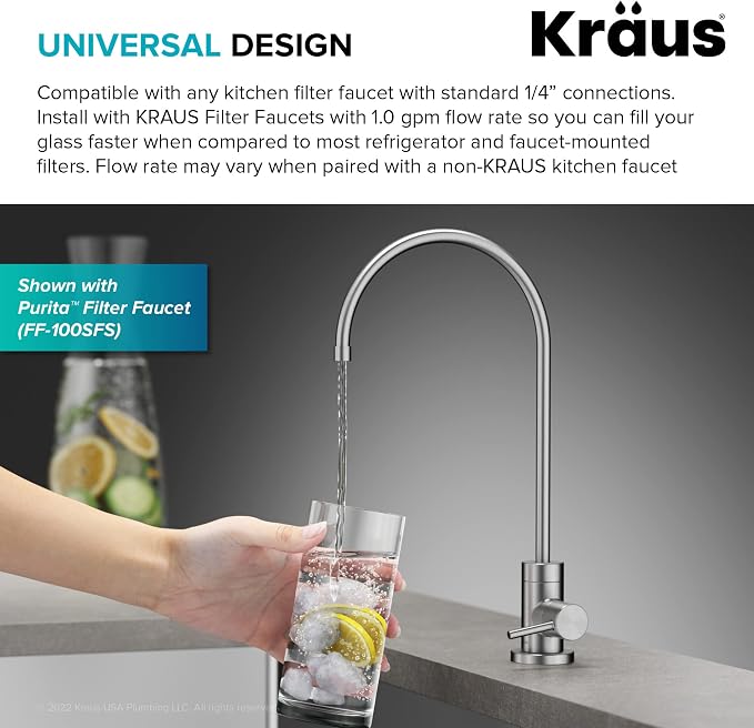 KRAUS Purita 2-Stage Carbon Block Under-Sink Water Filtration System - Image 11