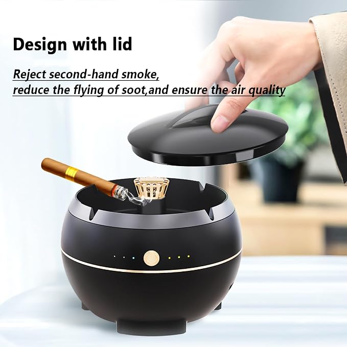 Smokeless Ashtra USB Rechargeable Ash Tray Air Purification - Image 7